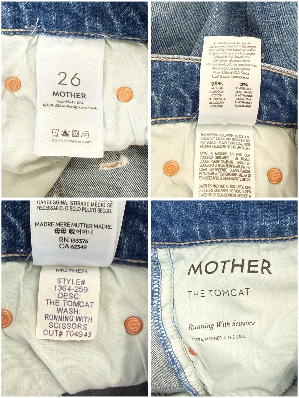 MOTHER SUPERIOR THE TOMCAT BLUE JEAN BERMUDA SHORTS - Picture 5 of 7